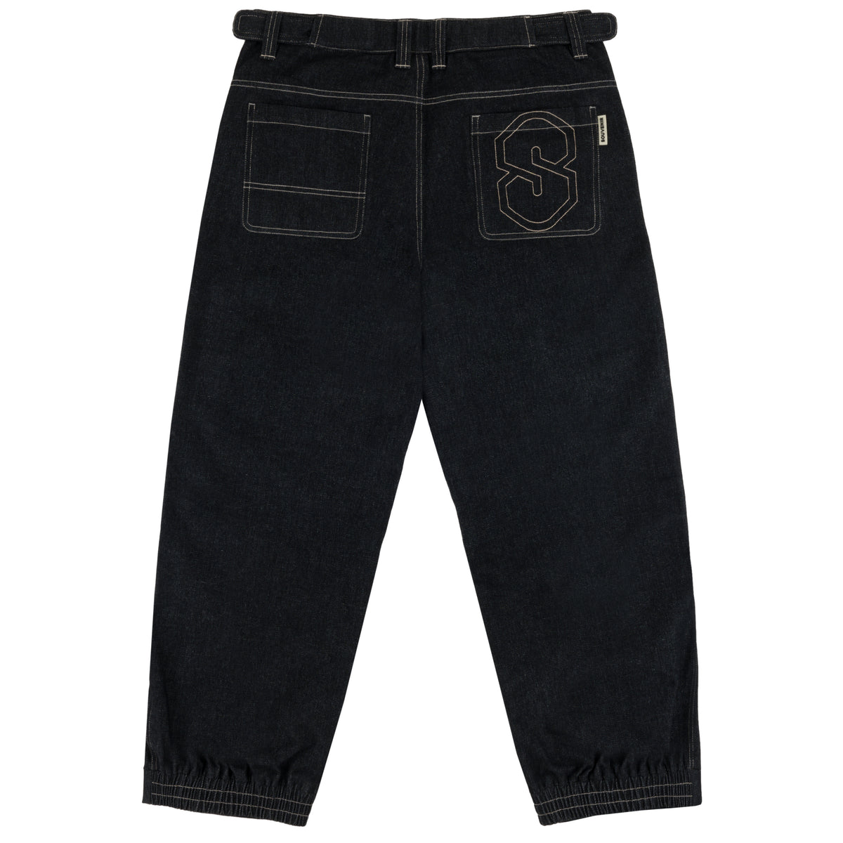 3 Ply Denim Pant black snow denim street mountain 5 pocket jeans 15k 3ply denim shell contrast stitching details fully tapesd seams pfc free dwr ykk metal zippers inside leg vent snow snowboarding water proof technical outerwear vintage souvenir boarder style baggy