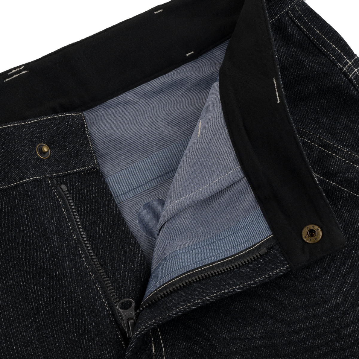 3 Ply Denim Pant black snow denim street mountain 5 pocket jeans 15k 3ply denim shell contrast stitching details fully tapesd seams pfc free dwr ykk metal zippers inside leg vent snow snowboarding water proof technical outerwear vintage souvenir boarder style baggy