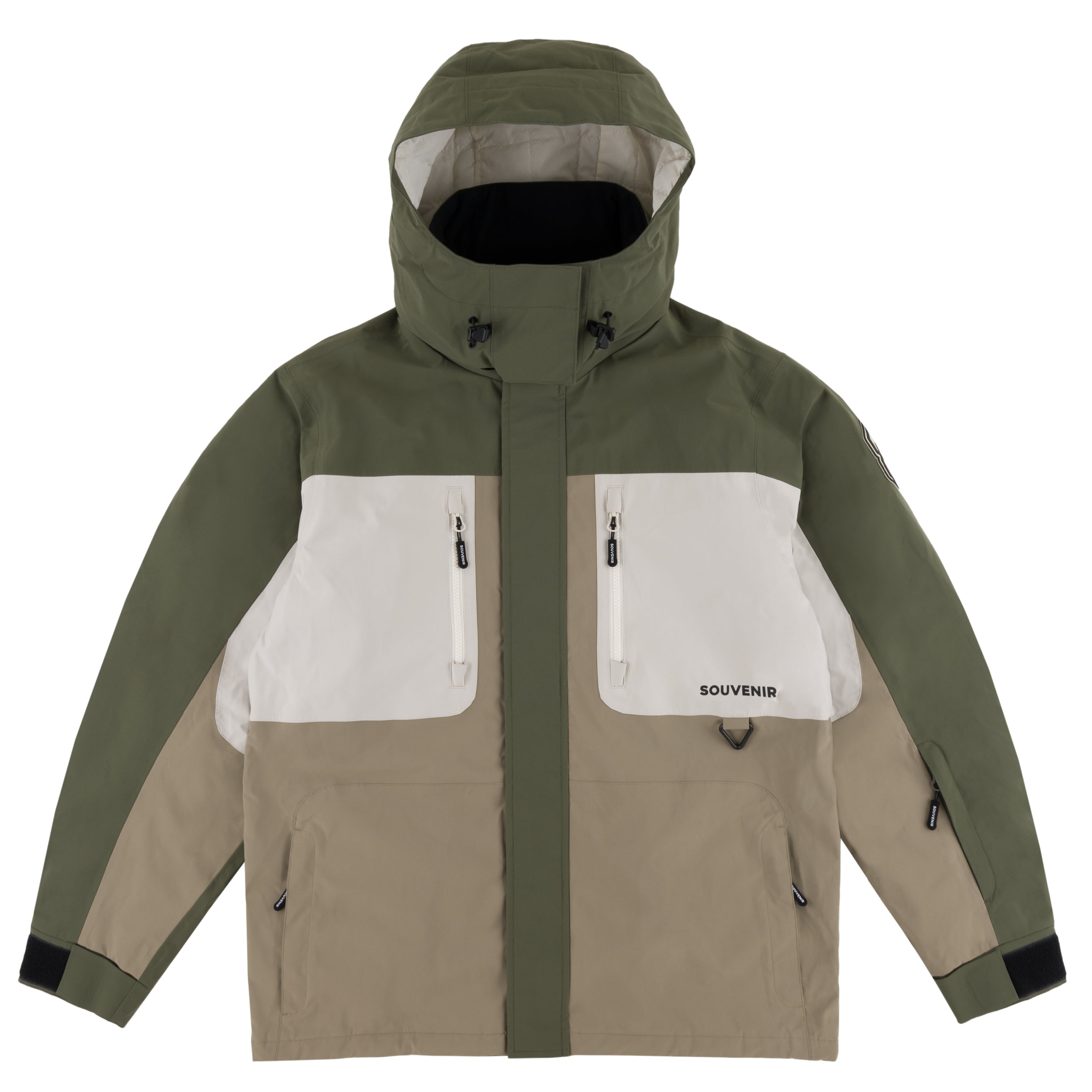 S2000 Insulated Jacket british khaki snow snowboard insulatedwater proof winter souvenir vintage 2000's 20k fully taped seams pc free dwr ykk vislon zippers removable hood carabiner technical outerwear mountain boarder snow