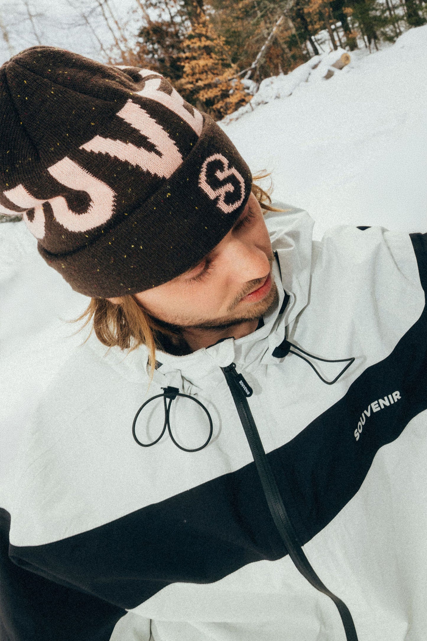 Speckled Yarn Jacquard Cuff Beanie