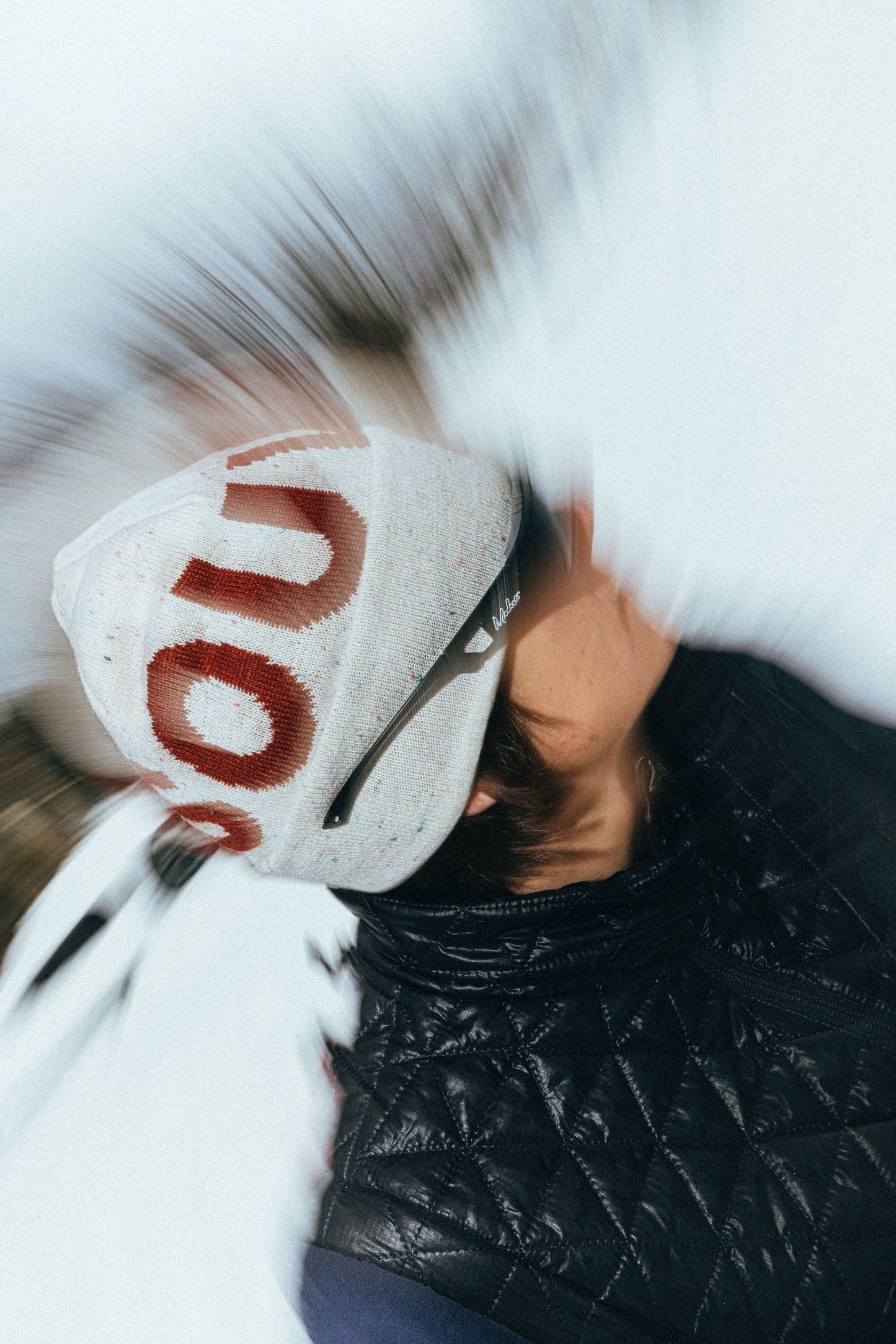 Speckled Yarn Jacquard Cuff Beanie