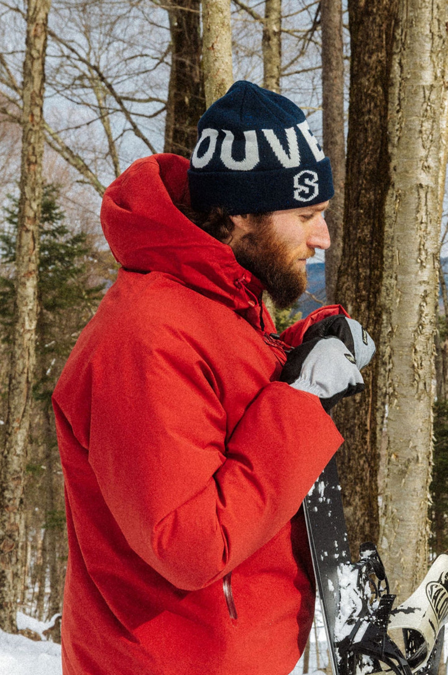 Speckled Yarn Jacquard Cuff Beanie