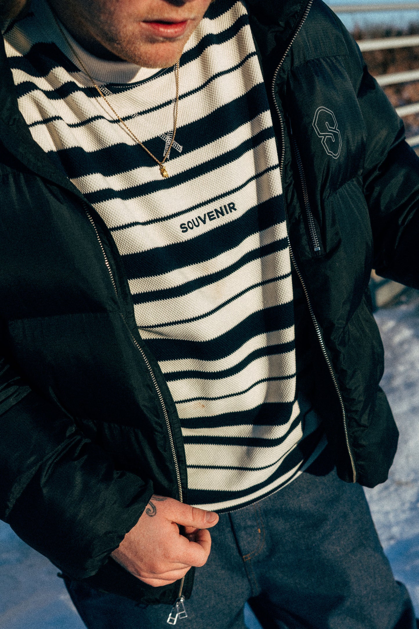 Striped Ultra Pique Crew