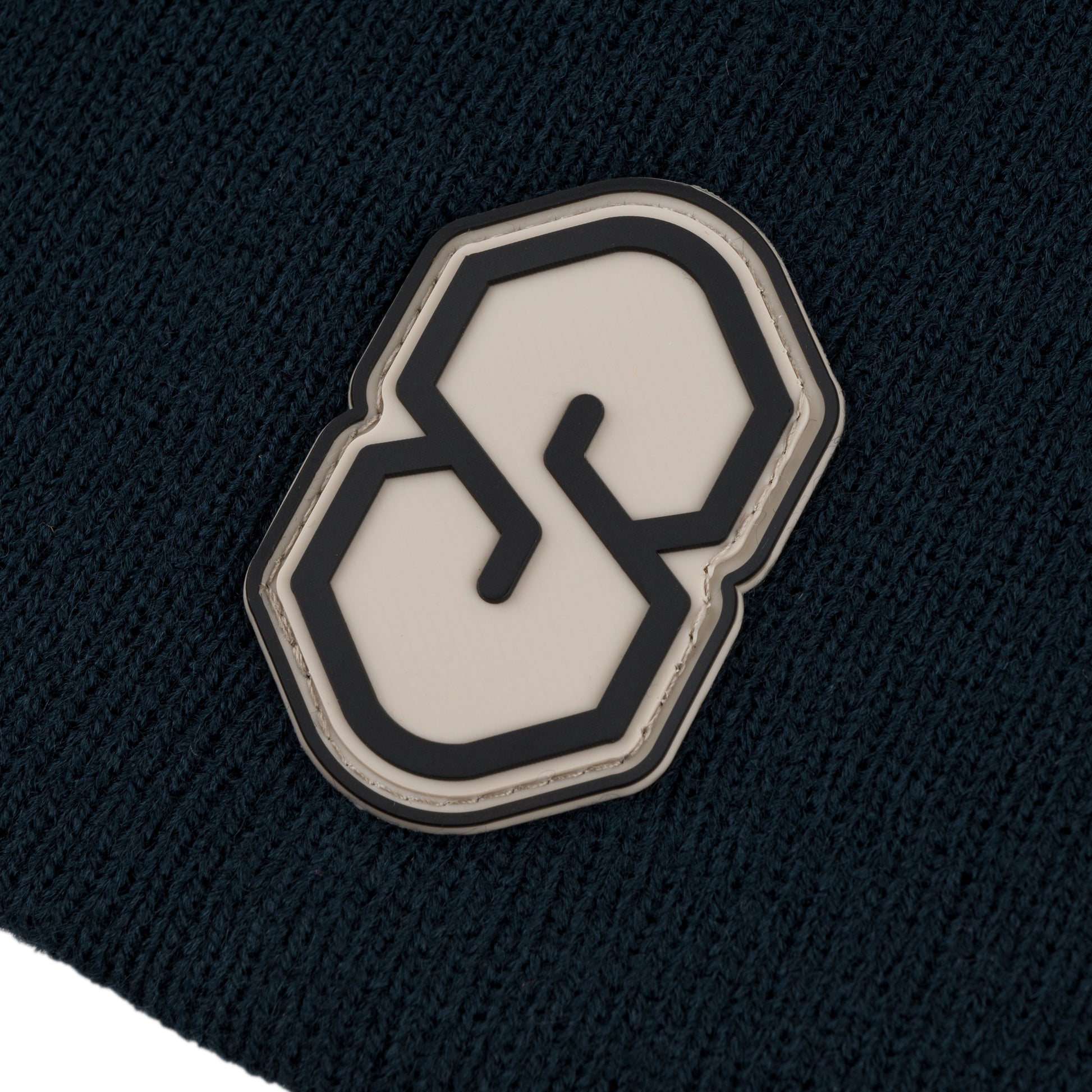 Slouch Beanie  2000's souvenir s rubber patch acrylic knit no cuff  fit