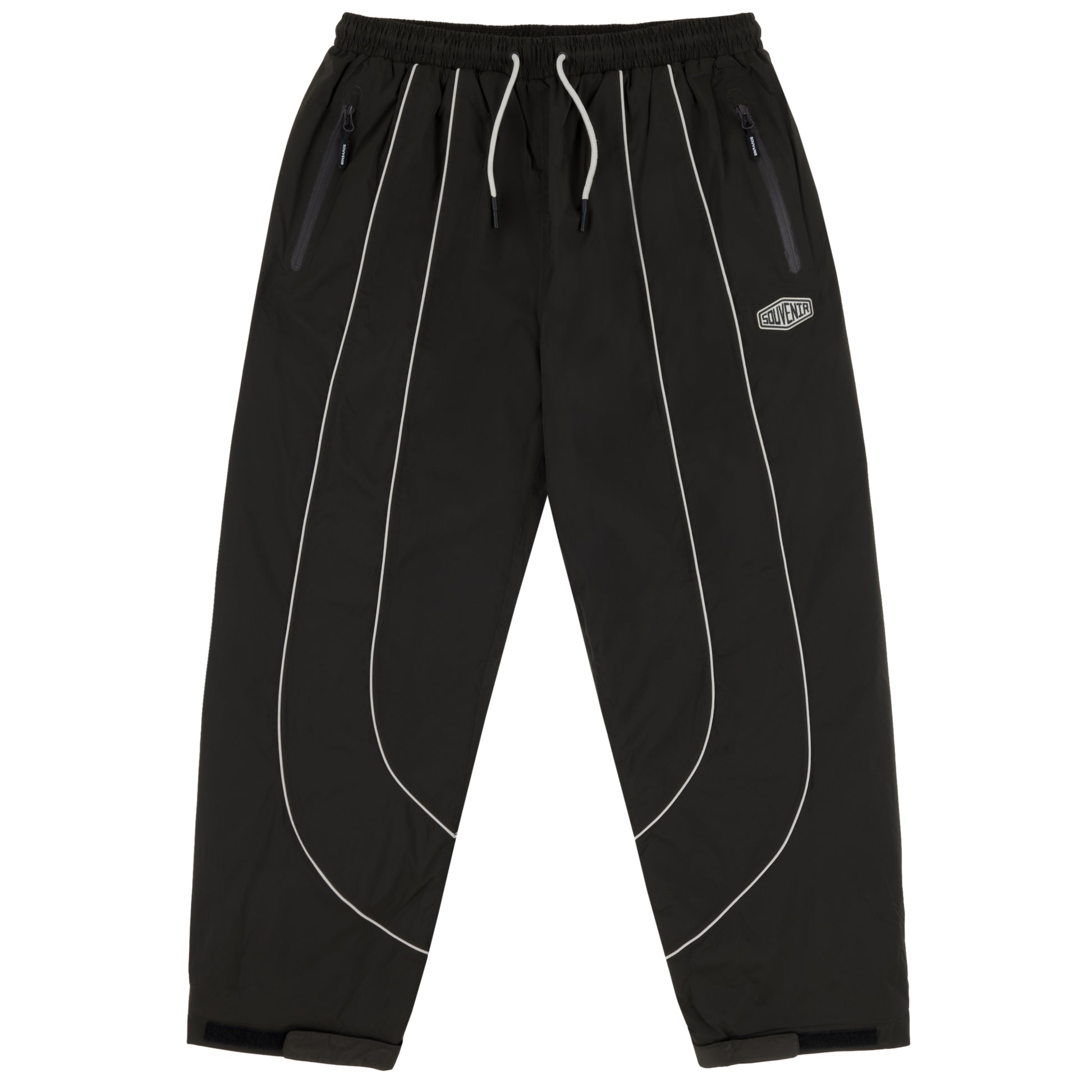 Insulated Track Pant vintage black  baggy snow pant snowboarding waterproof winter vintage technical outerwear 20k fully taped seams pfc free dwr insulated ykk waterproof zipper  adjustable elastic cuff 