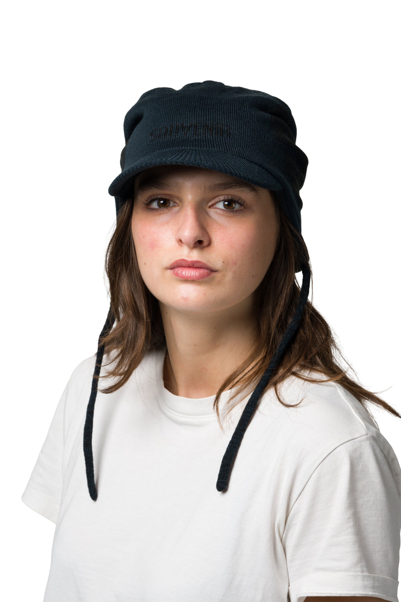 Knit Visor Cap - Black