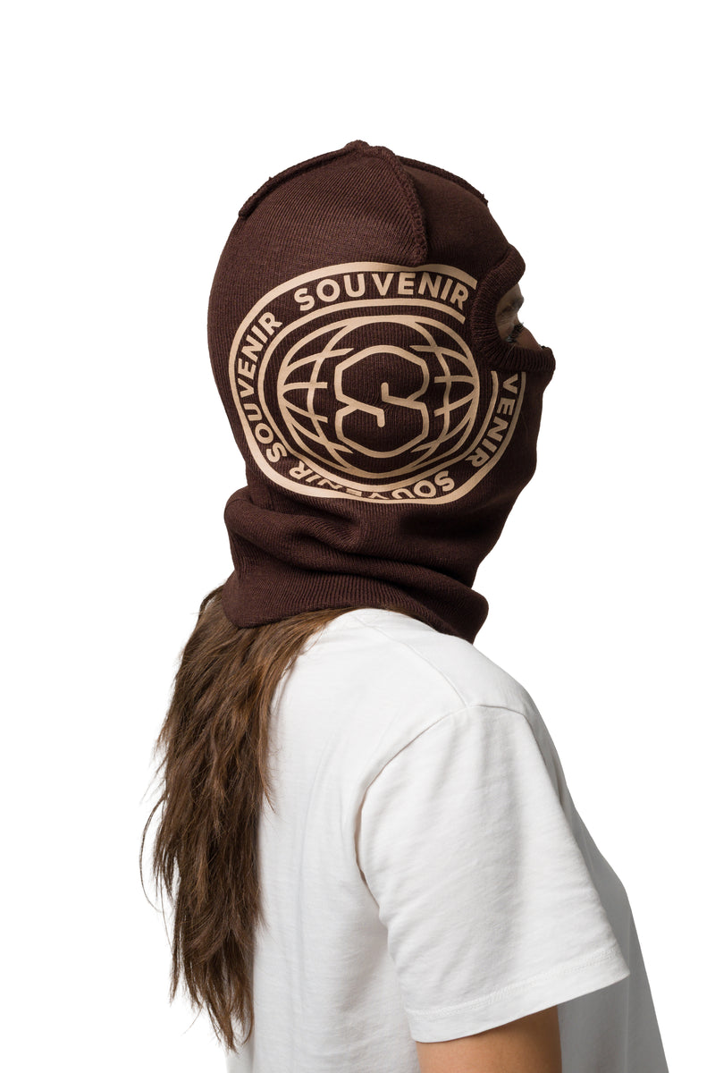 Printed Burglar Mask - Chocolate
