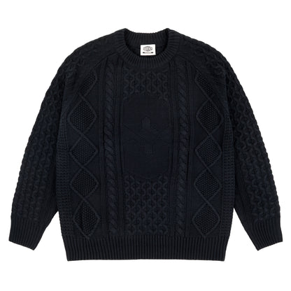 Engineered Cable Knit Sweater