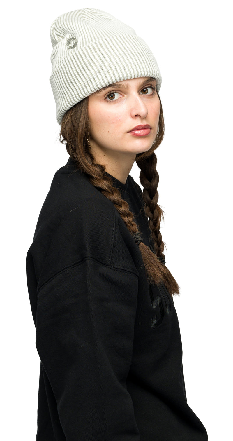 Two Tone Rib Beanie - Marshmallow