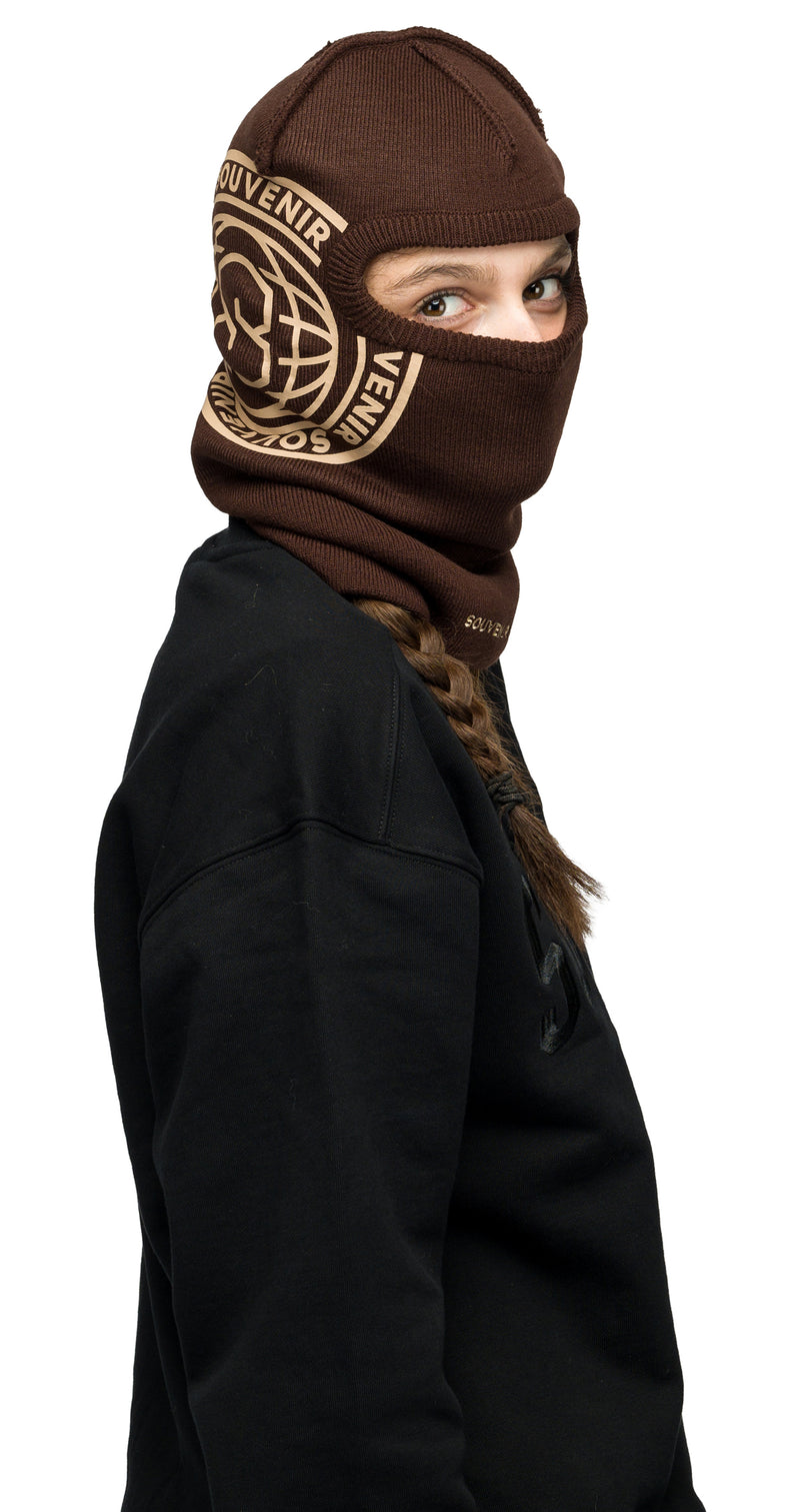 Printed Burglar Mask - Chocolate