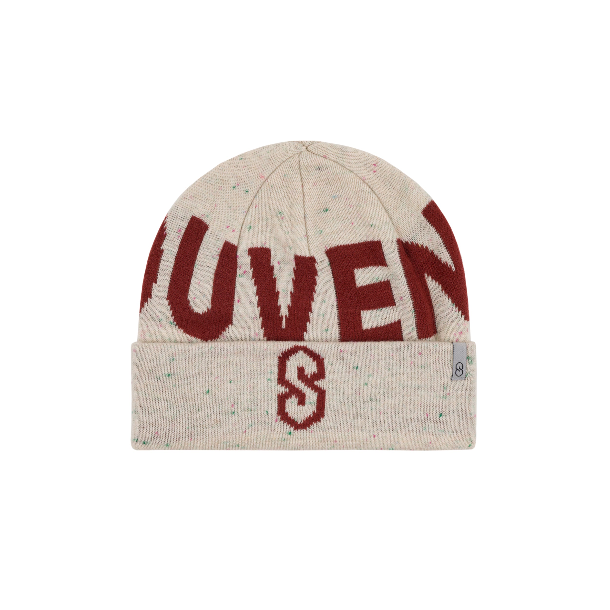 Speckled Yarn Jacquard Cuff Beanie