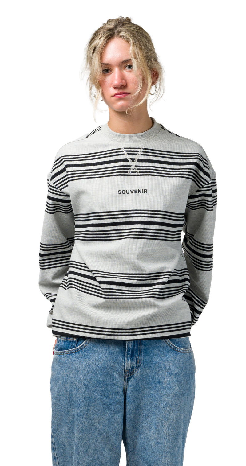 Stripped Crew - Athletic Grey