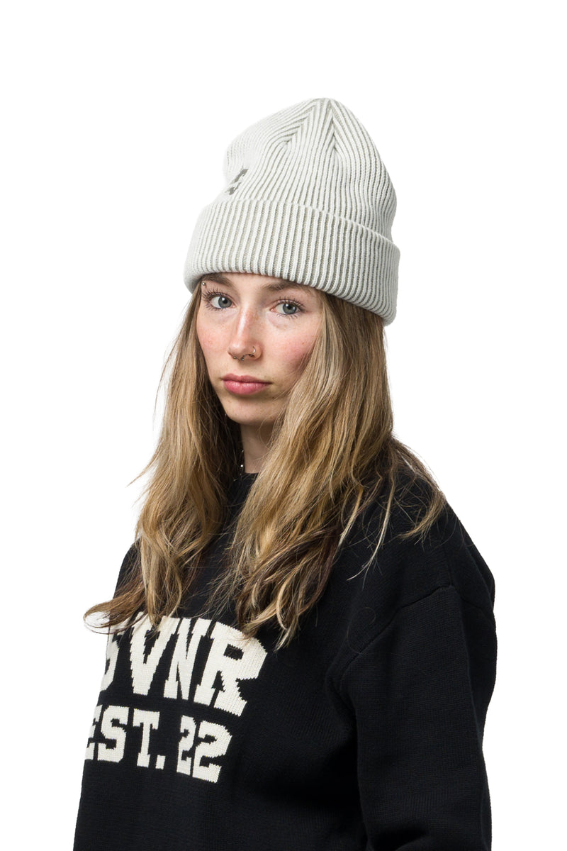 Two Tone Rib Beanie - Marshmallow