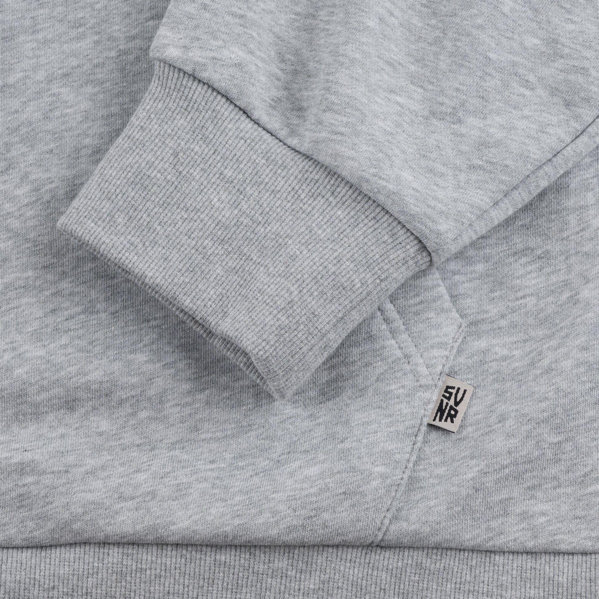 Embossed Hoody "S" heater grey boxy fit premium 360 gms reverse weave fleece large embossed logo 