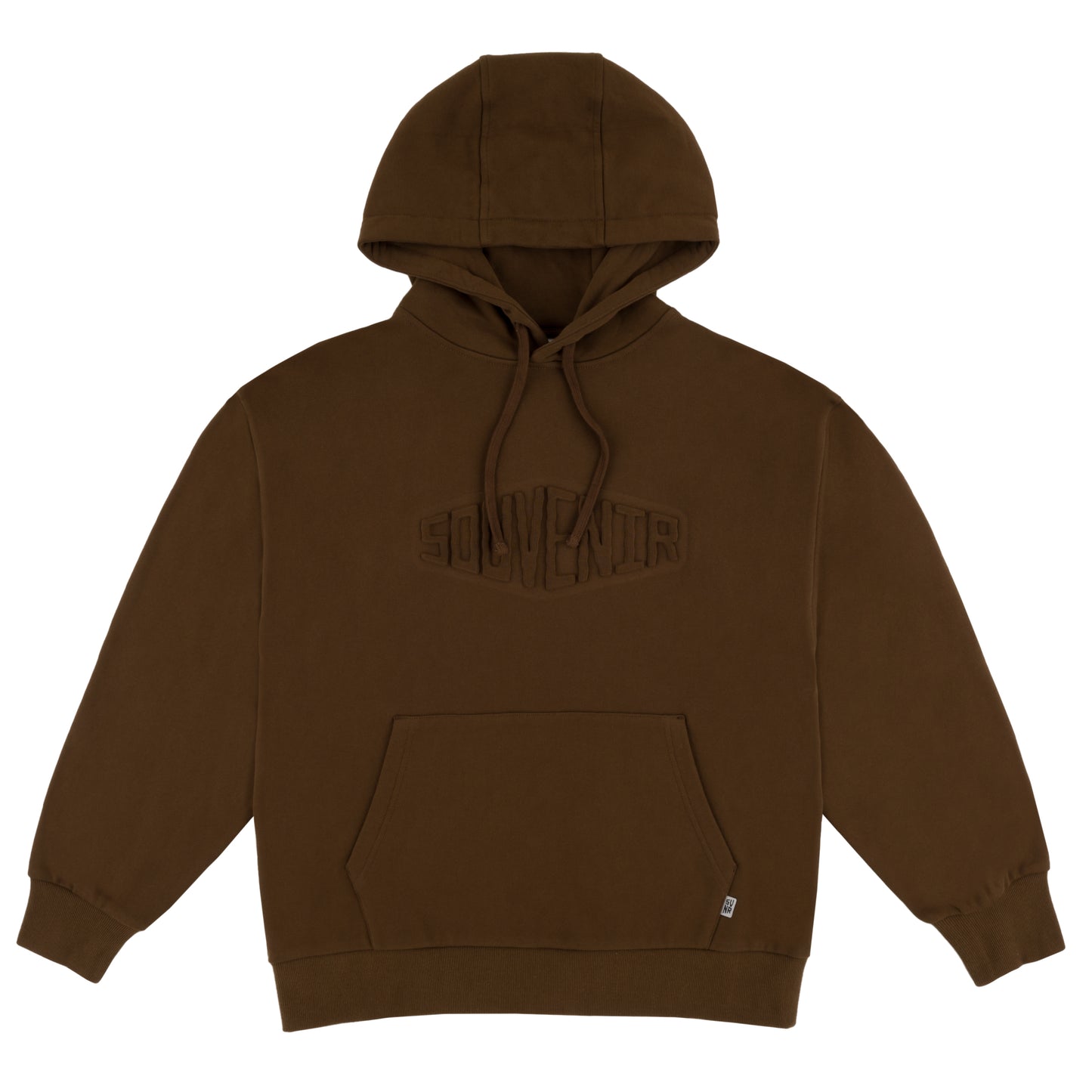 Embossed Hoody souvenir chocolate embossed logo premium 360 gsm reverse weave fleece cotton boxy fit great fit quality 