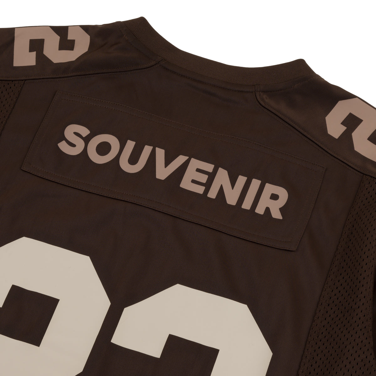 Football Jersey brown s 22 brown's 2000's dazzle fabric multiple branding oversized fit v neck large number print stars souvenir 
