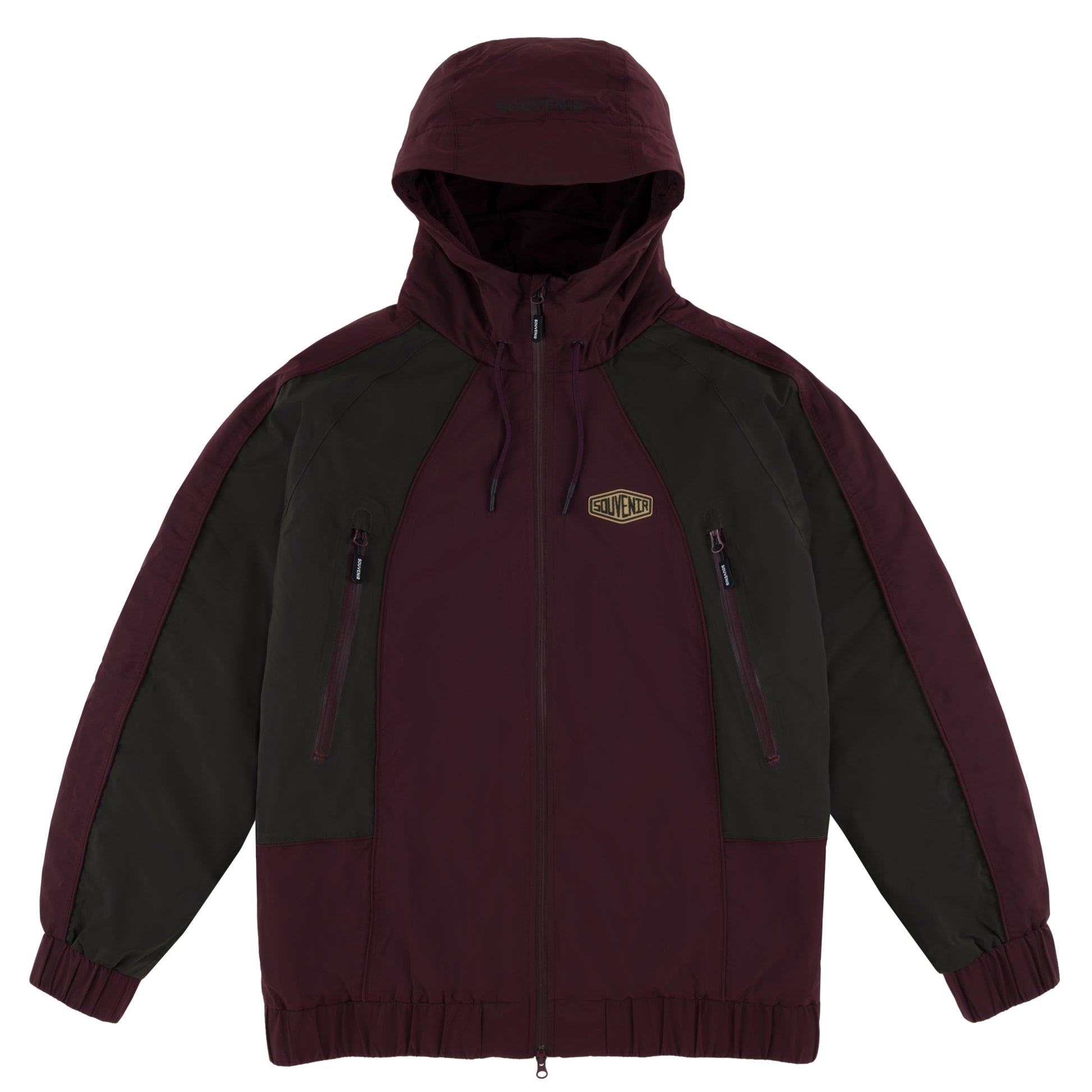 Insulated Track Jacket  oxblood  snow snowboard jacket waterproof winter souvenir vintage  20k fully taped seams pfc free dwr quilted polyfill insulation ykk waterproof zipper welded ykk waterproof zipper branding lines 