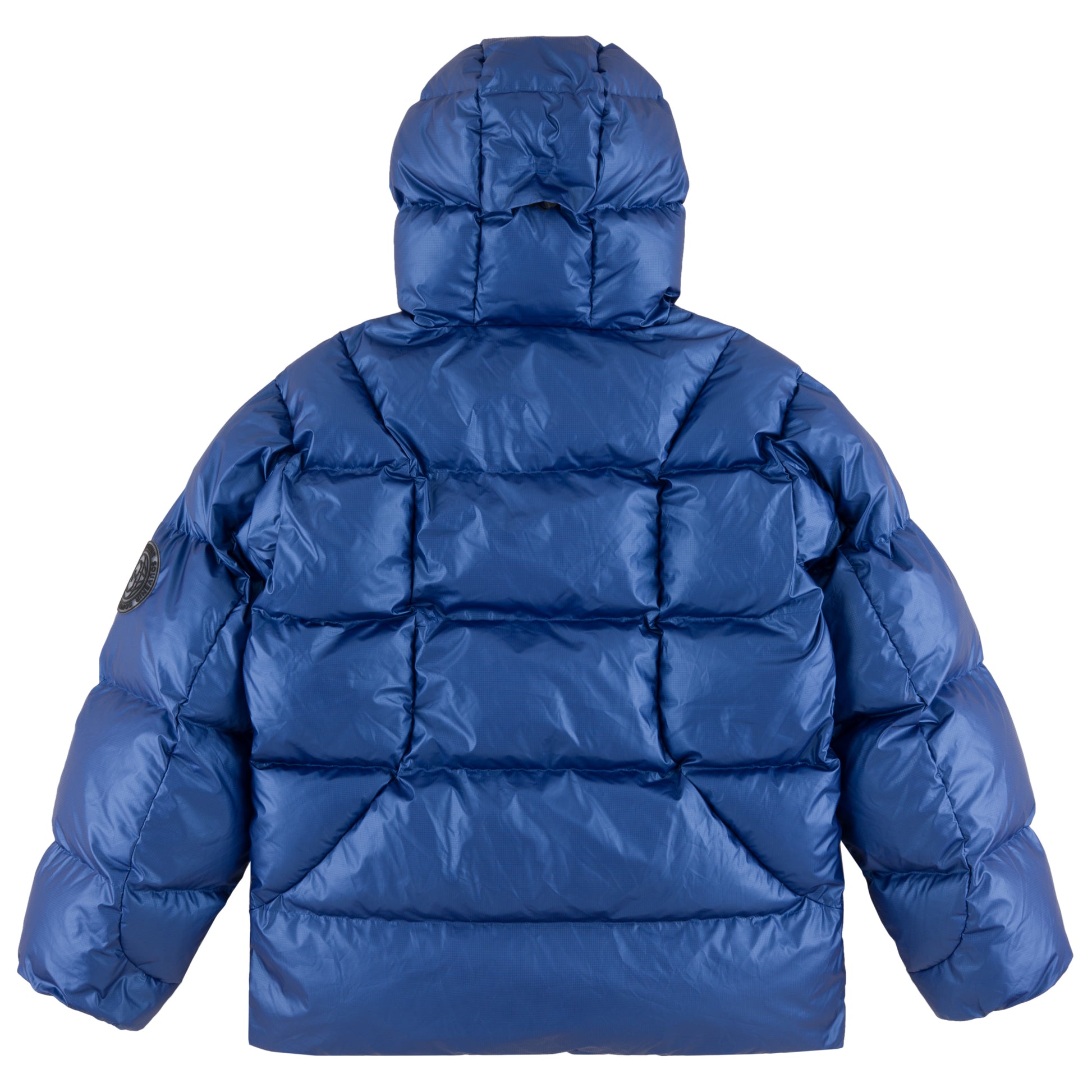 Mountain Puffy deep sky  400 fill synthetic down insulation ykk vislon zipper power skirt ykk zipper wolrd logo montreal souvenir cold temperature warm jacket winter snowboard snowboarding outerwear waterproof puffy vintage rideable puffy boarder street fashion ripstop 