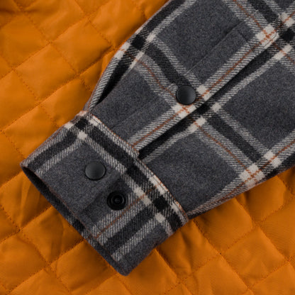 Quilted Flannel Shirt souvenir winter fall canadian tuxedo warm confortable wool  insulated plaid insulated taffeta lining 