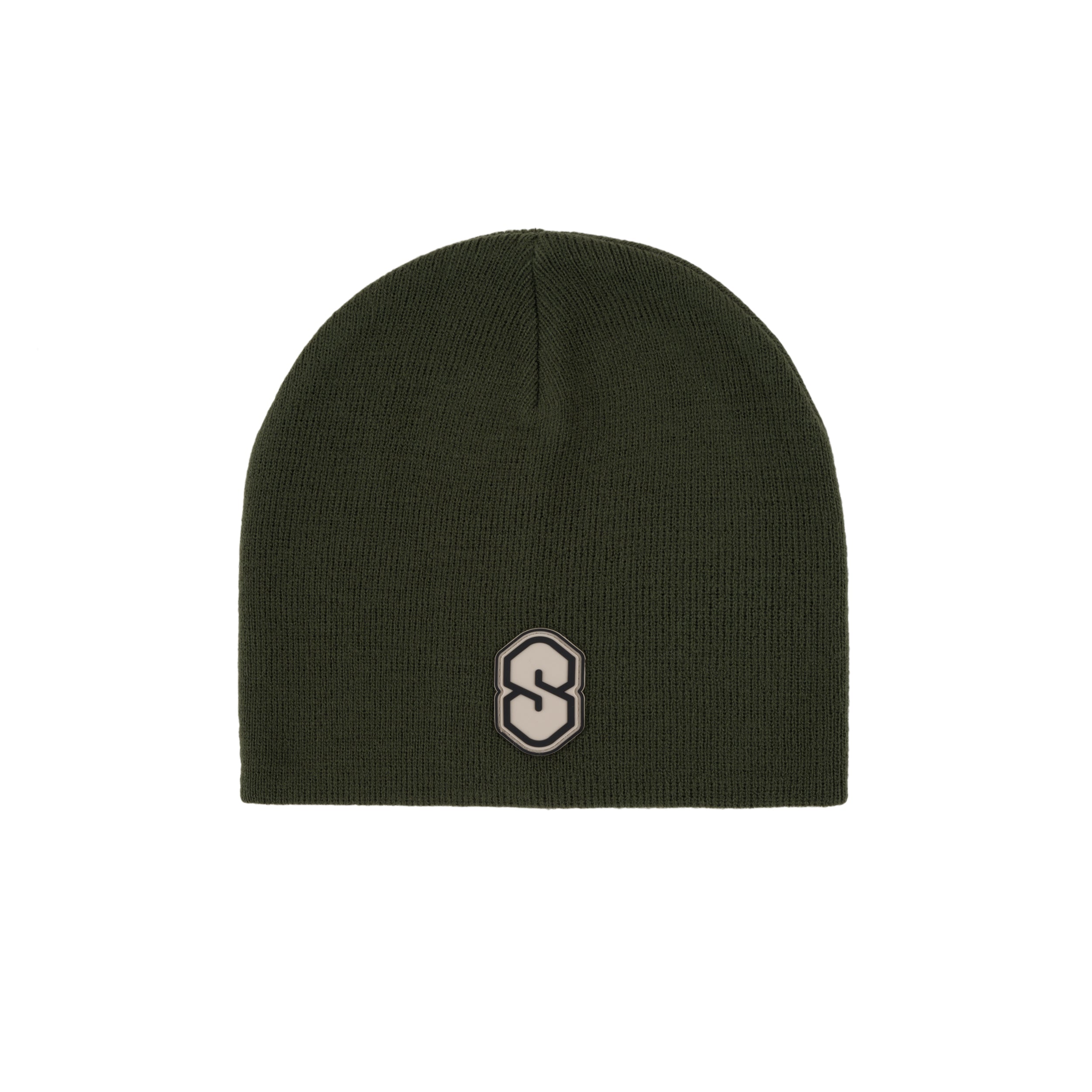 Slouch Beanie  2000's souvenir s rubber patch acrylic knit no cuff  fit 